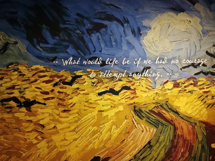 citazione di Van Gogh alla Van Gogh Experience a Milano