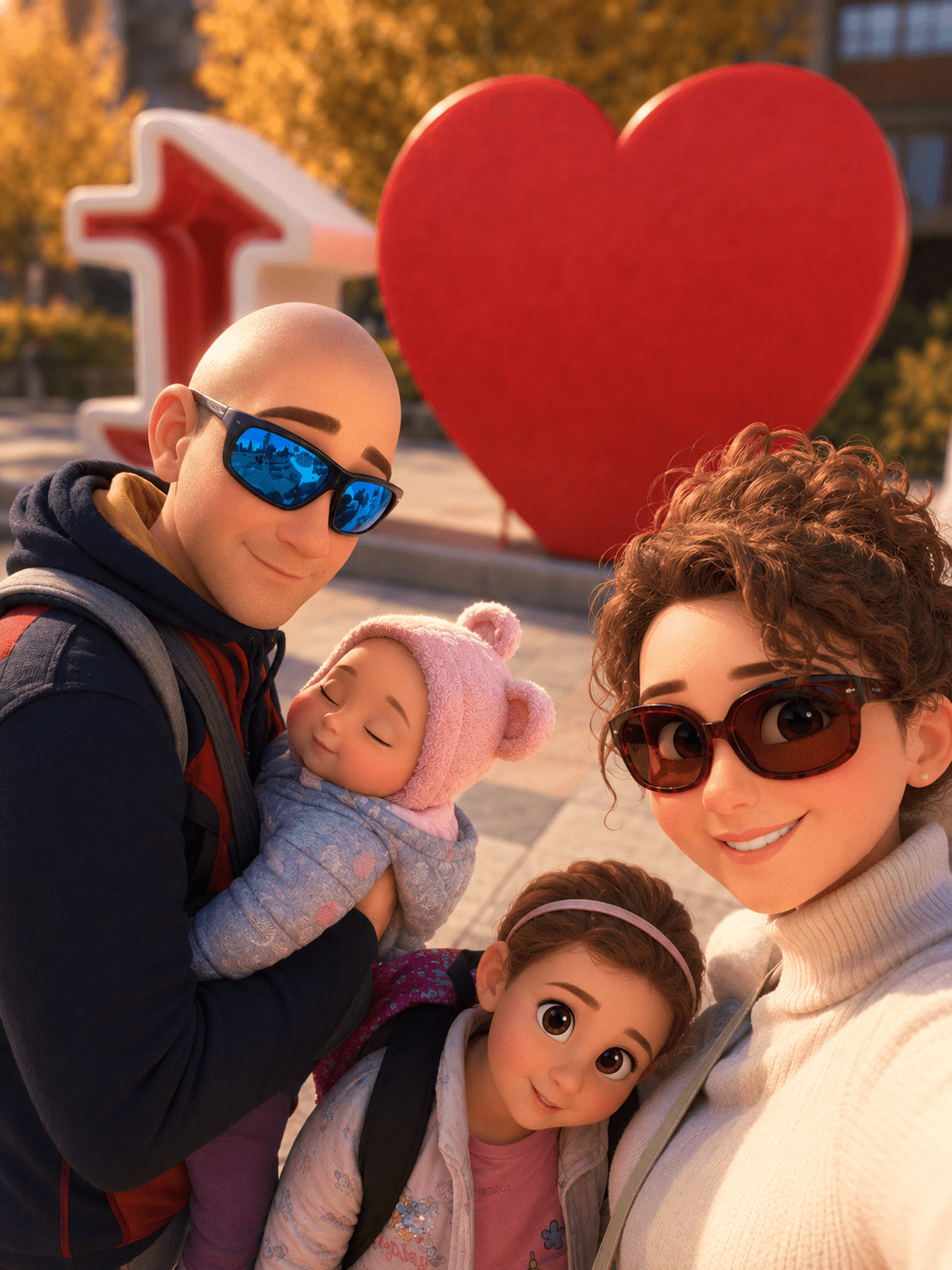 Elisa Ruggieri con la sua famiglia in viaggio